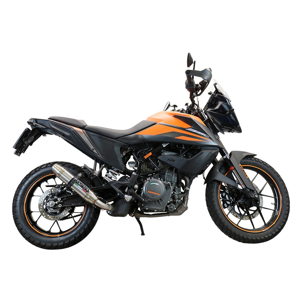 Escape compatible con Ktm Adventure 390 2021-2024, Deeptone Inox, Escape racing, silenciador con tubo de conexion y dbkiller, articulo sin homologacion 