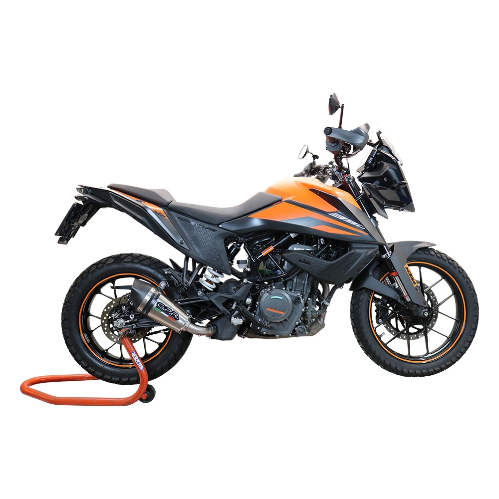 GPR escape compatible con  Ktm Adventure 390 2020-2020, New Grand Prix Evo Titanium, Escape legal, homologado, silenciador con db killer desmontable y tubo de conexión específico 