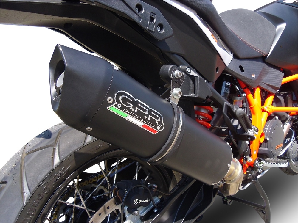 Escape compatible con Ktm Lc 8 Adventure 1050 2015-2016, Furore Nero, Escape legal, homologado, silenciador con db killer desmontable y tubo de conexión específico 