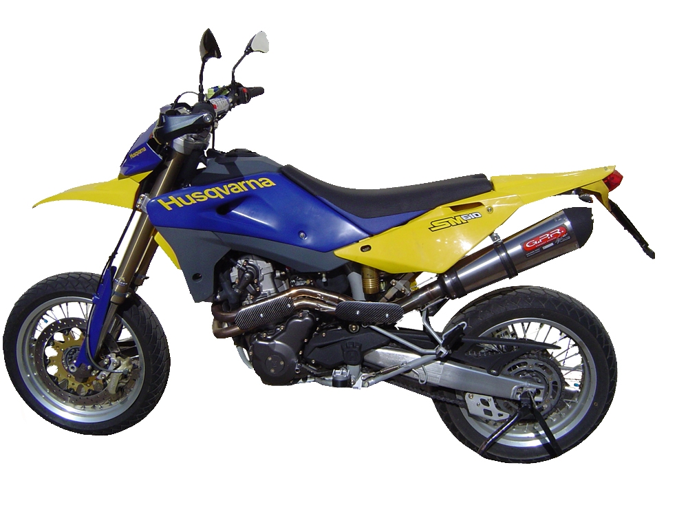 Escape compatible con Husqvarna TE 610 E - SM 610 2005-2006, Gpe Ann. titanium, Escape legal, homologado, silenciador con db killer desmontable y tubo de conexión específico 