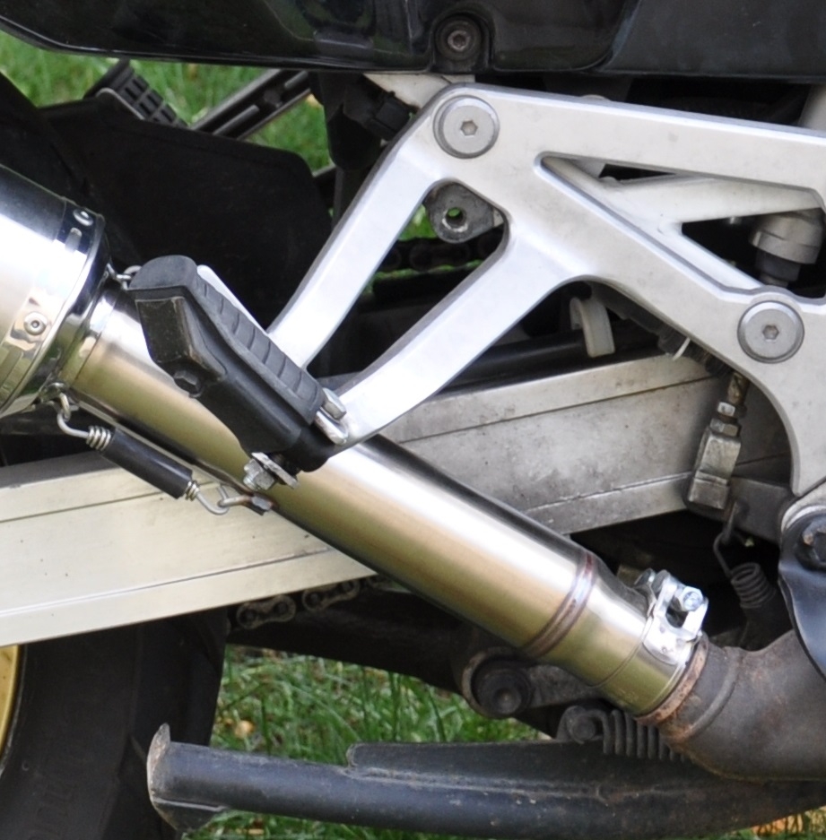 Escape compatible con Honda Africa Twin NXR - XRV 750 Rd04 1990-1992, Trioval, Escape legal, homologado, silenciador con db killer desmontable y tubo de conexión específico 