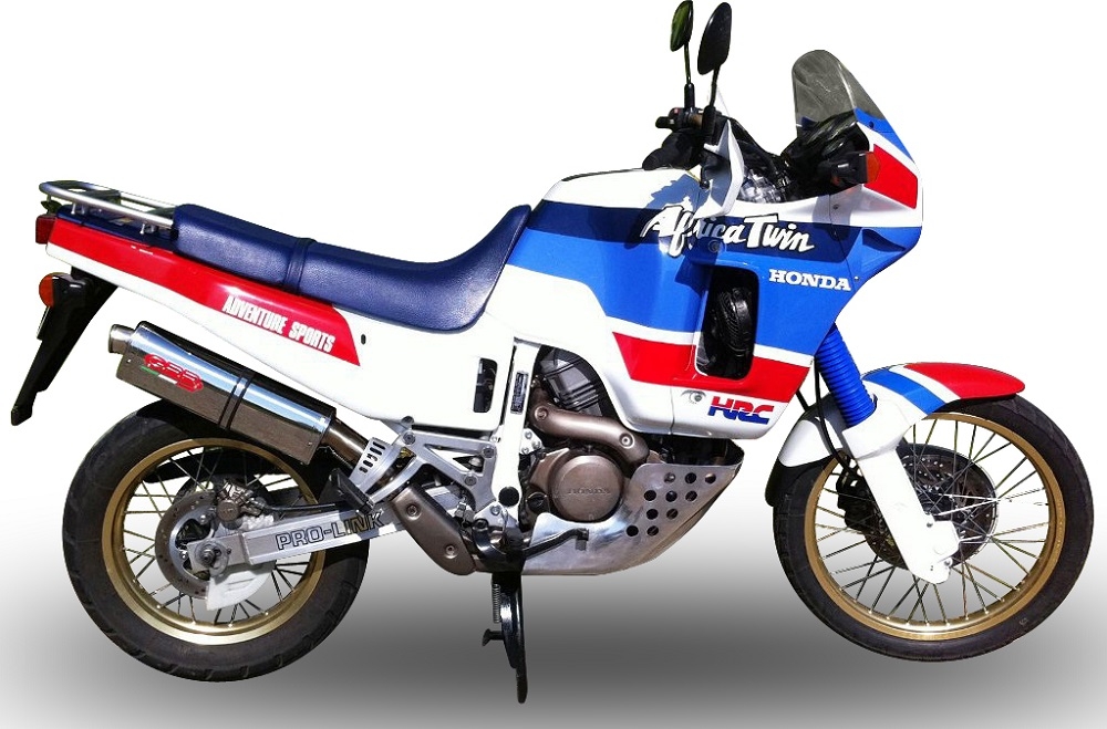 Escape compatible con Honda Africa Twin NXR - XRV 650 Rd03 1988-1989, Trioval, Escape legal, homologado, silenciador con db killer desmontable y tubo de conexión específico 