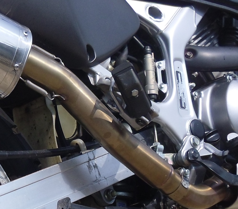 Escape compatible con Honda Africa Twin XRV 750 RD07 1993-2003, Trioval, Escape legal, homologado, silenciador con db killer desmontable y tubo de conexión específico 