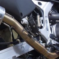 Escape compatible con Honda Africa Twin XRV 750 RD07 1993-2003, Trioval, Escape legal, homologado, silenciador con db killer desmontable y tubo de conexión específico 