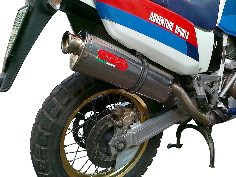 Escape compatible con Honda Africa Twin NXR - XRV 750 Rd04 1990-1992, Trioval, Escape legal, homologado, silenciador con db killer desmontable y tubo de conexión específico 