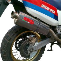 Escape compatible con Honda Africa Twin NXR - XRV 750 Rd04 1990-1992, Trioval, Escape legal, homologado, silenciador con db killer desmontable y tubo de conexión específico 