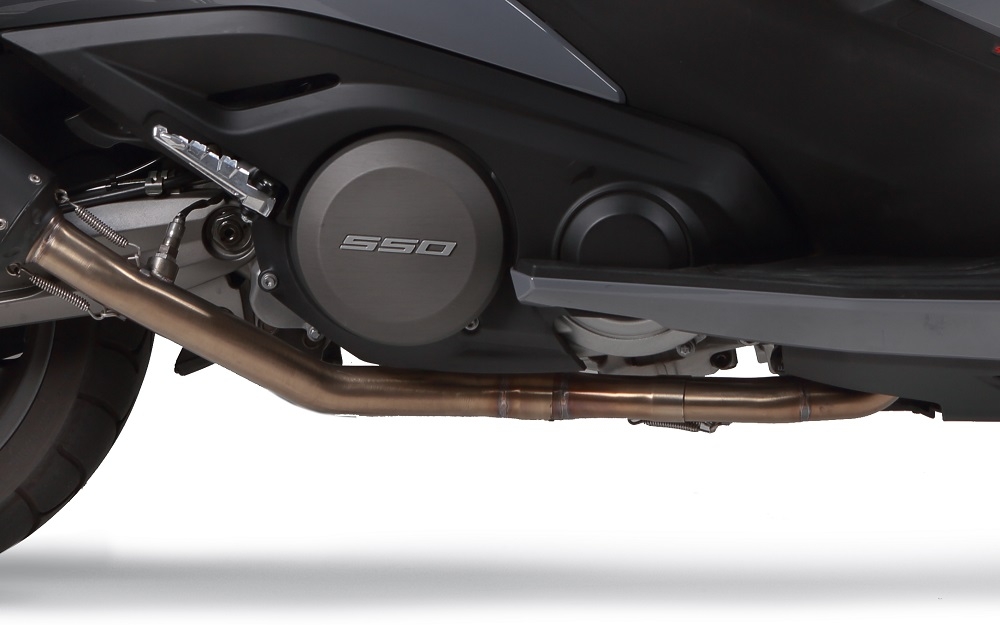 Escape compatible con Kymco Ak 550 2017-2020, M3 Inox , Escape completo racing, incluyendo colector y db killer desmontable, sin homologación 