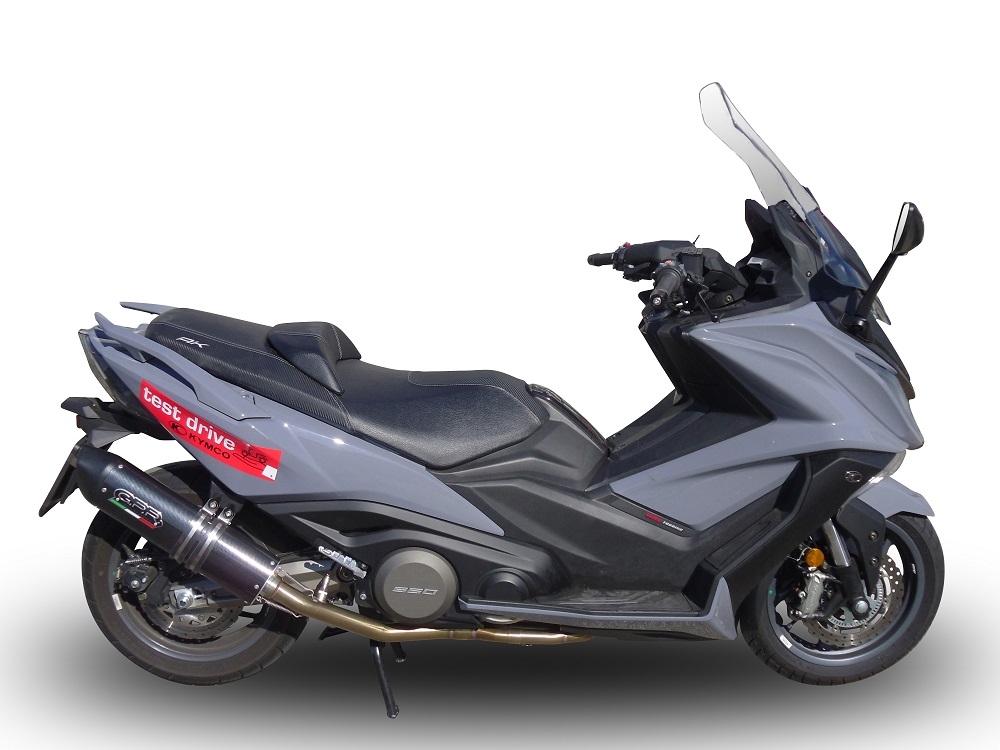 Escape compatible con Kymco Ak 550 2017-2020, Furore Nero, Escape completo racing, incluyendo colector y db killer desmontable, sin homologación 