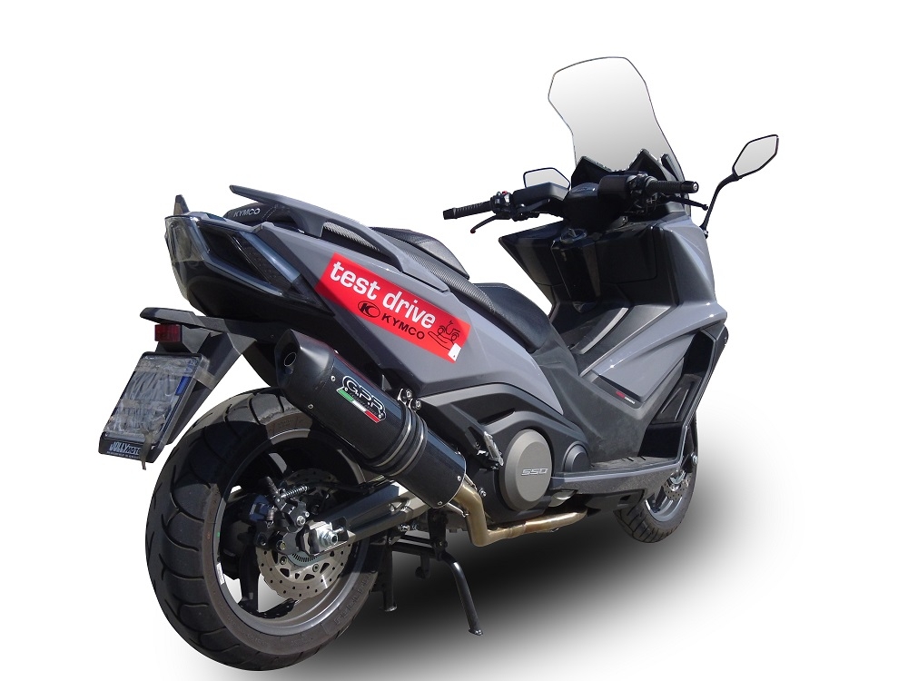 Escape compatible con Kymco Ak 550 2017-2020, Furore Nero, Escape completo racing, incluyendo colector y db killer desmontable, sin homologación 