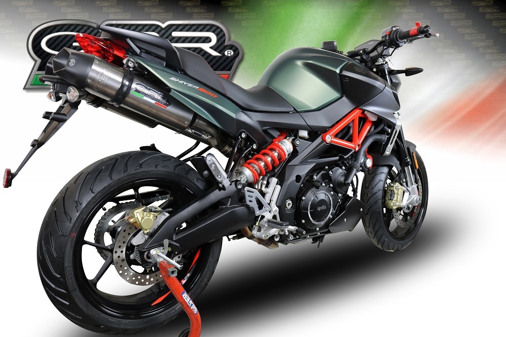 Escape compatible con Aprilia Shiver 750 Gt 2007-2016, Gpe Ann. titanium, Par de terminales de escape homologados, con db killer extraíbles y tubos de conexión específicos 
