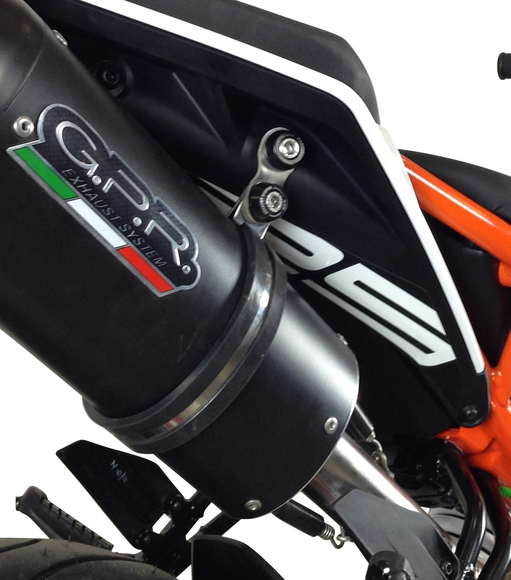 Escape compatible con Ktm Duke 125 2017-2020, Albus Evo4, Escape homologaedo, legal para mercados fuera de la UE, incluido tubo de enlace y db killer extraíble 