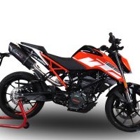 GPR escape compatible con  Ktm Duke 125 2017-2020, Furore Evo4 Nero, Escape legal, homologado, silenciador con catalizador, db killer desmontable y tubo de conexión específico 