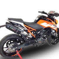 GPR escape compatible con  Ktm Duke 125 2017-2020, Furore Evo4 Nero, Escape legal, homologado, silenciador con catalizador, db killer desmontable y tubo de conexión específico 