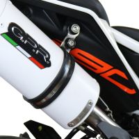 Escape compatible con Ktm Duke 250 2017-2020, Deeptone Inox, Escape racing, silenciador con tubo de conexion, articulo sin homologacion 