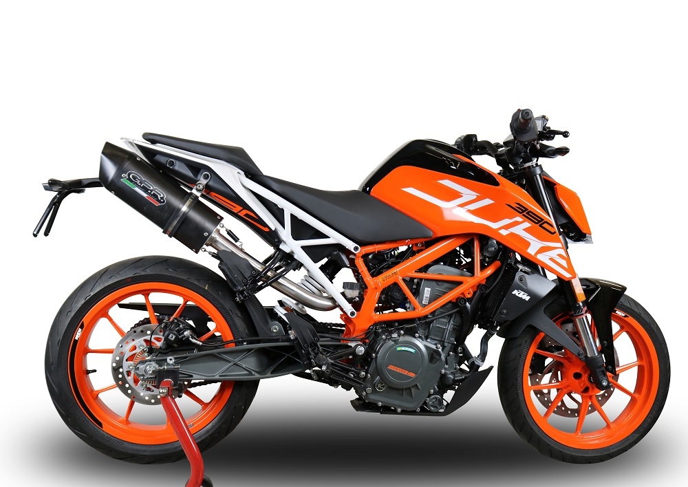 Escape compatible con Ktm Duke 250 2017-2020, Furore Nero, Escape racing, silenciador con tubo de conexion, articulo sin homologacion 