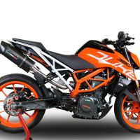 Escape compatible con Ktm Duke 250 2017-2020, Furore Nero, Escape racing, silenciador con tubo de conexion, articulo sin homologacion 