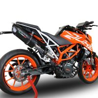 Escape compatible con Ktm Duke 250 2017-2020, Furore Nero, Escape racing, silenciador con tubo de conexion, articulo sin homologacion 