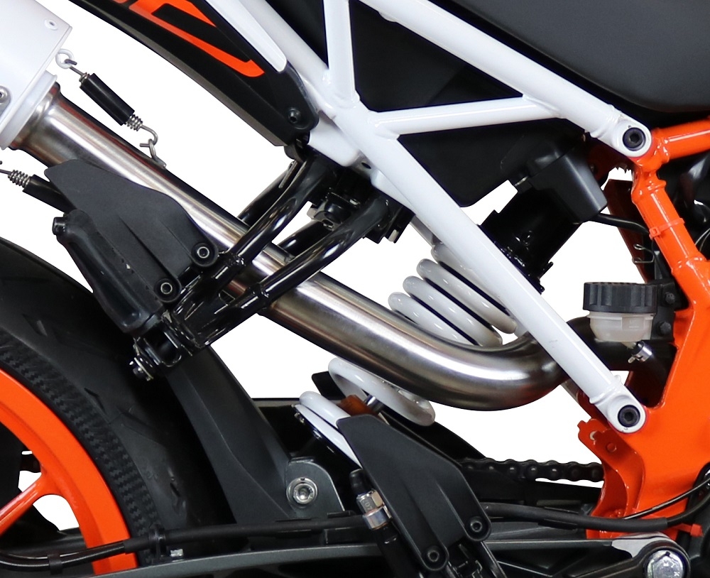 Escape compatible con Ktm Duke 250 2017-2020, Furore Nero, Escape racing, silenciador con tubo de conexion, articulo sin homologacion 
