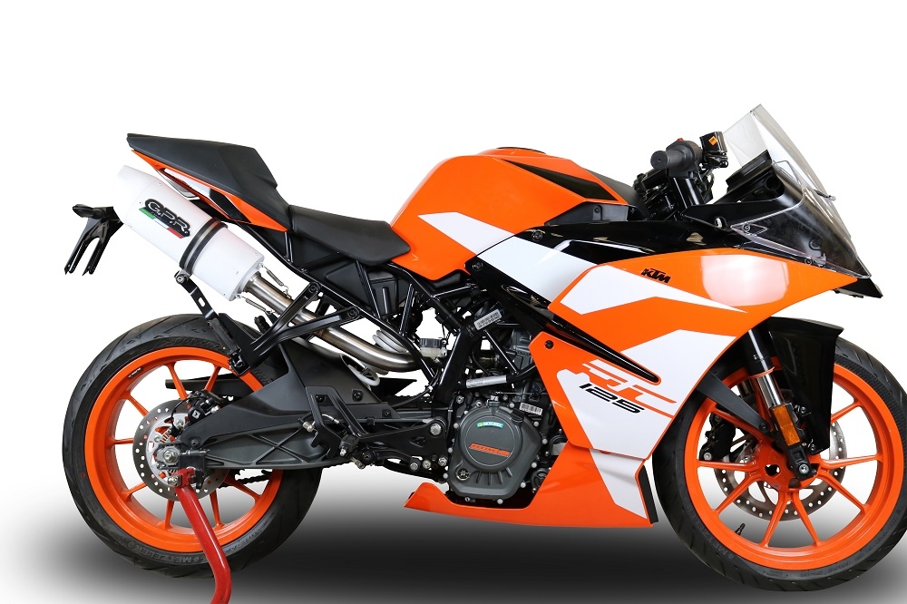 Escape compatible con Ktm Rc 125 2017-2020, Albus Evo4, Escape homologaedo, legal para mercados fuera de la UE, incluido tubo de enlace y db killer extraíble 