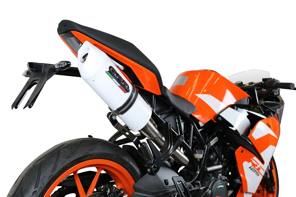 Escape compatible con Ktm Rc 125 2017-2020, Albus Evo4, Escape homologaedo, legal para mercados fuera de la UE, incluido tubo de enlace y db killer extraíble 