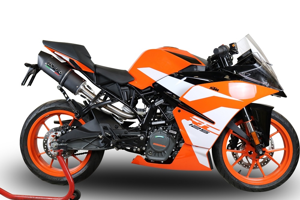 GPR escape compatible con  Ktm Rc 125 2017-2020, Furore Evo4 Nero, Escape legal, homologado, silenciador con catalizador, db killer desmontable y tubo de conexión específico 