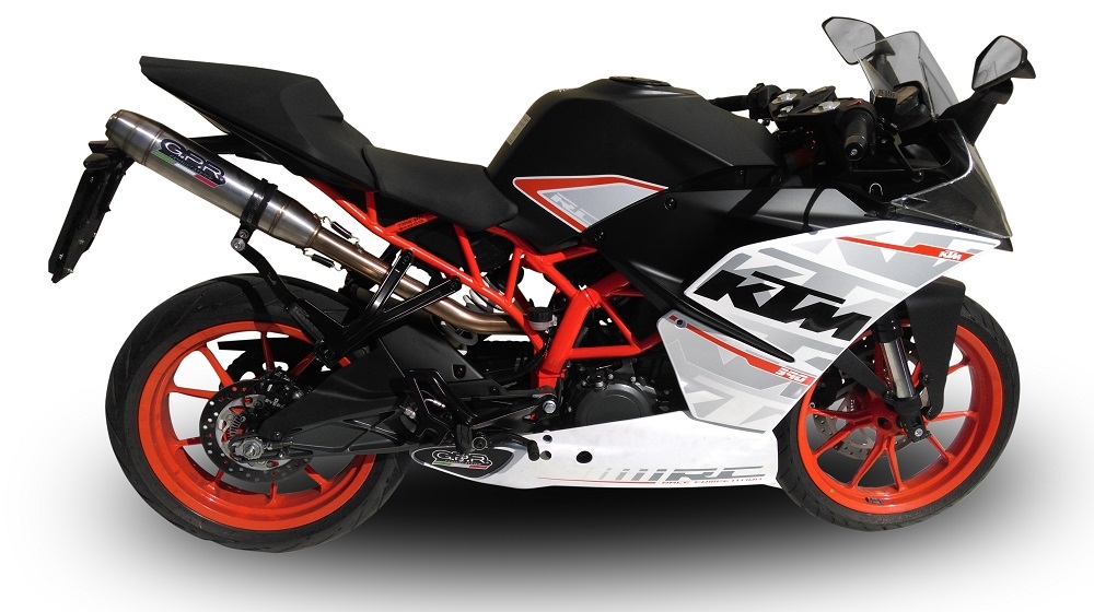 Escape compatible con Ktm Rc 390 2015-2016, Deeptone Inox, Escape legal, homologado, silenciador con db killer desmontable y tubo de conexión específico 