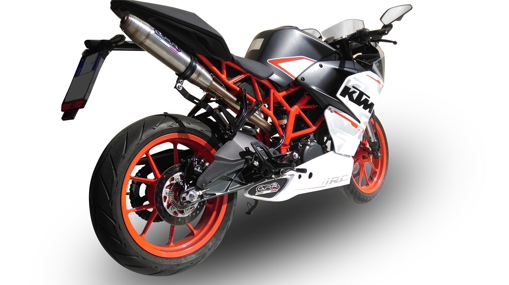 Escape compatible con Ktm Rc 390 2015-2016, Deeptone Inox, Escape legal, homologado, silenciador con db killer desmontable y tubo de conexión específico 
