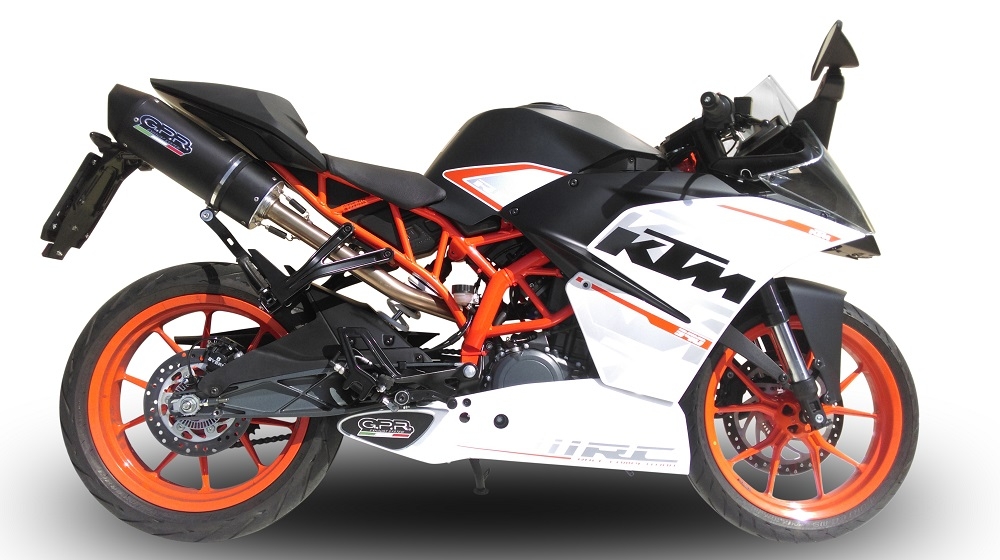 Escape compatible con Ktm Rc 390 2015-2016, Furore Nero, Escape legal, homologado, silenciador con db killer desmontable y tubo de conexión específico 