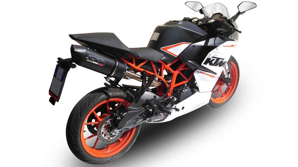 Escape compatible con Ktm Rc 390 2015-2016, Furore Nero, Escape legal, homologado, silenciador con db killer desmontable y tubo de conexión específico 