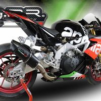 Escape compatible con Aprilia Tuono 1100 V4 Rr 2017-2020, Furore Nero, Escape racing, silenciador con tubo de conexion, articulo sin homologacion 