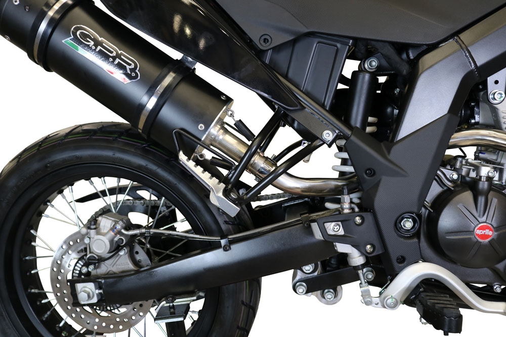 Escape compatible con Aprilia Rx 125 2018-2020, Furore Evo4 Nero, Escape legal, homologado, silenciador con db killer desmontable y tubo de conexión específico 