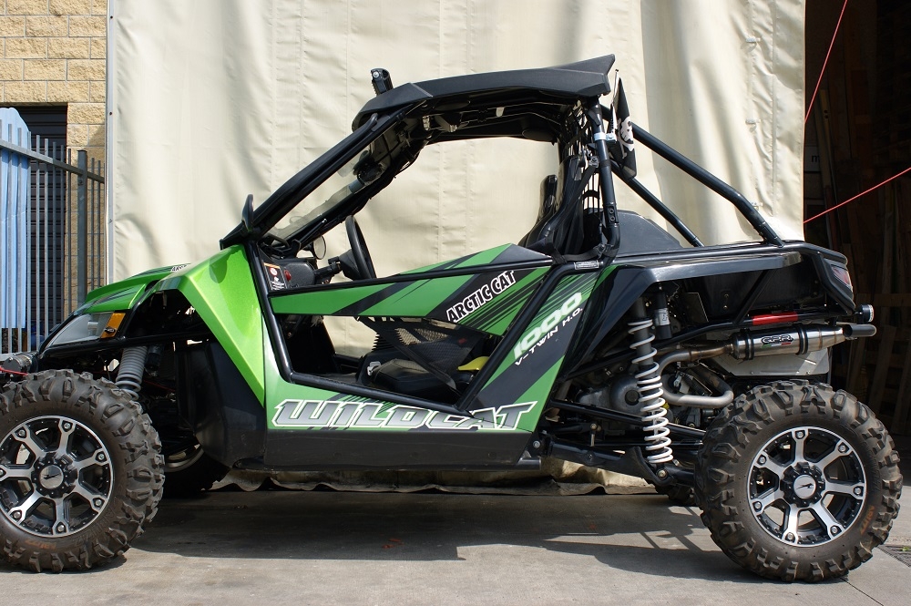 Escape compatible con Artic Cat Wild Cat 1000 2012-2014, Deeptone Atv, Escape legal, homologado, silenciador con db killer desmontable y tubo de conexión específico 