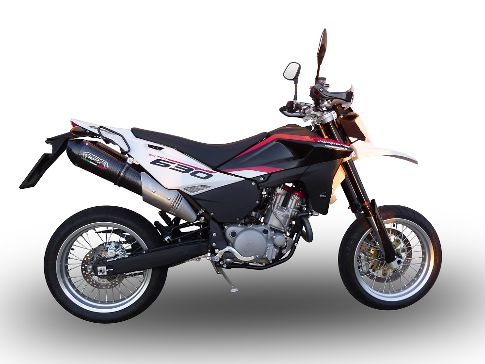 Escape compatible con Husqvarna TE 630 E - SMS 630 - Smr 630 2010-2014, Gpe Ann. Poppy, Par de terminales de escape homologados, con db killer extraíbles y tubos de conexión específicos 