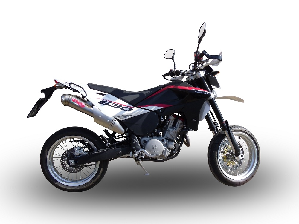 Escape compatible con Husqvarna TE 630 E - SMS 630 - Smr 630 2010-2014, Powercone Evo, Par de terminales de escape homologados, con db killer extraíbles y tubos de conexión específicos 