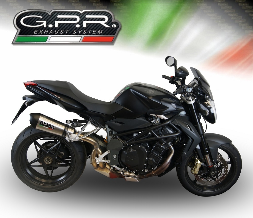 Escape compatible con Mv Agusta Brutale 1090 R-RR 2010-2016, Gpe Ann. titanium, Escape legal, homologado, silenciador con db killer desmontable y tubo de conexión específico 