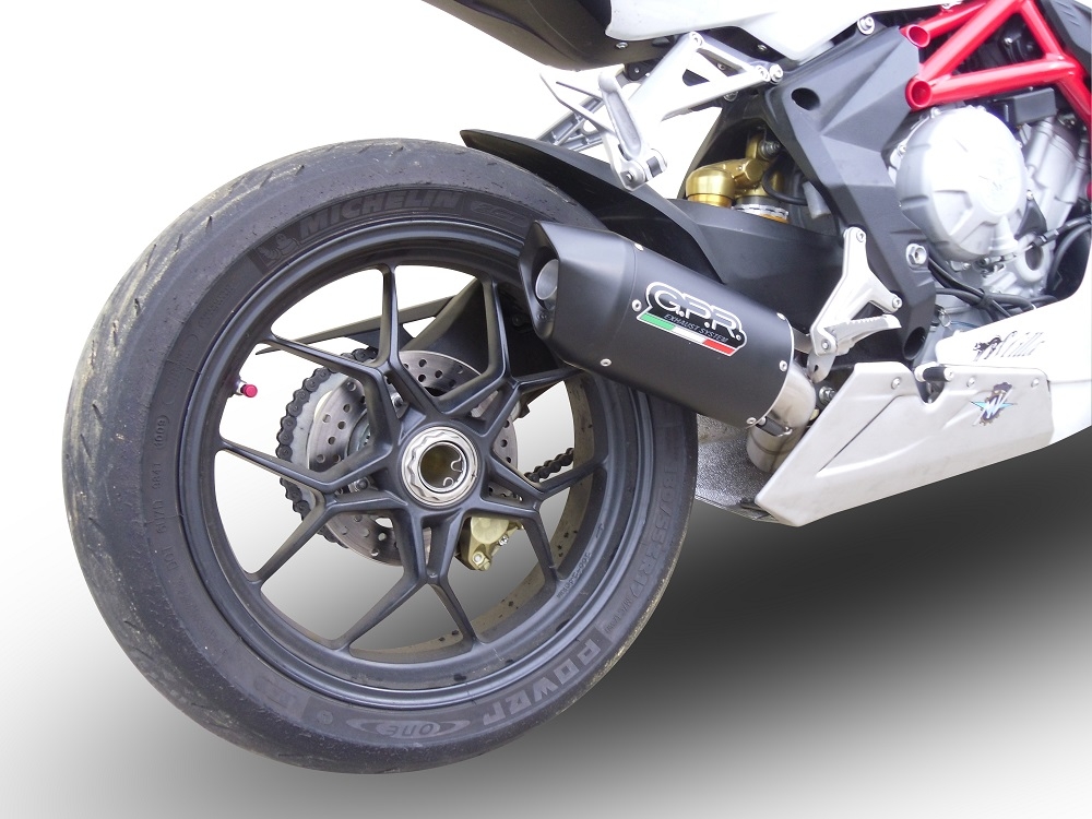 Escape compatible con Mv Agusta Brutale 675 2012-2015, Furore Nero, Escape legal, homologado, silenciador con db killer desmontable y tubo de conexión específico 