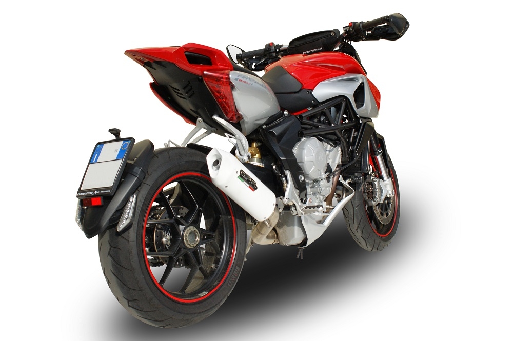 Escape compatible con Mv Agusta Rivale - Stradale 800 2014-2016, Albus Ceramic, Escape legal, homologado, silenciador con db killer desmontable y tubo de conexión específico 