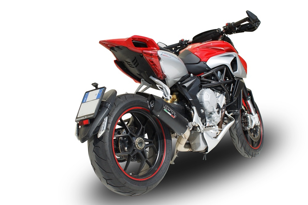 Escape compatible con Mv Agusta Rivale - Stradale 800 2014-2016, Furore Nero, Escape legal, homologado, silenciador con db killer desmontable y tubo de conexión específico 