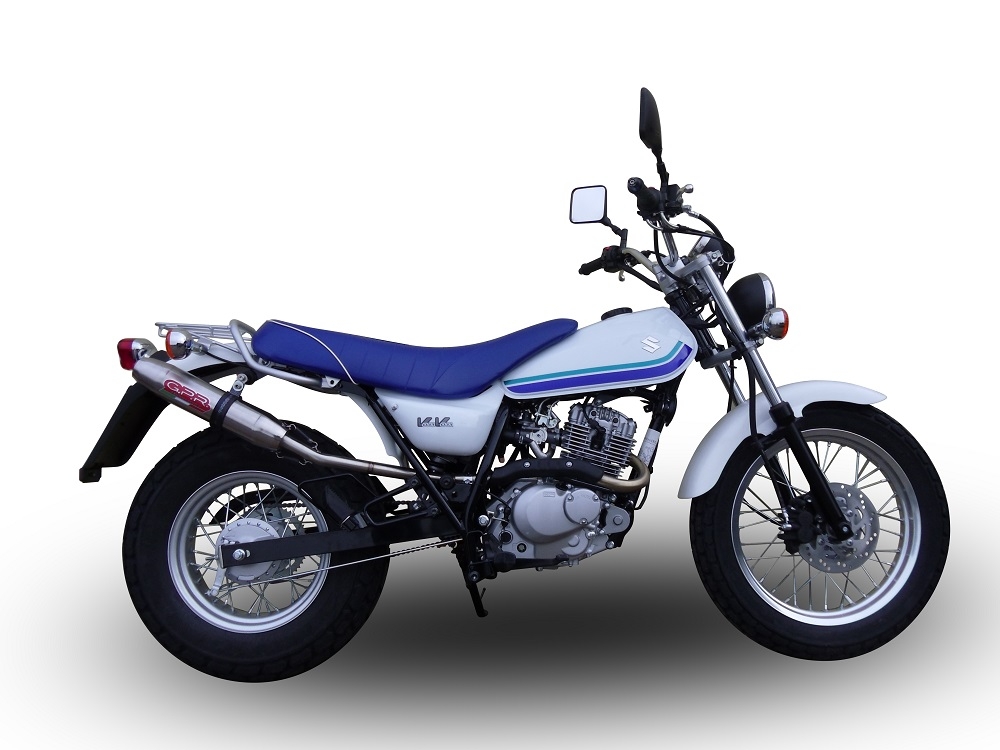Escape compatible con Suzuki Rv 125 Van Van 2003-2017, Deeptone Inox, Escape legal, homologado, silenciador con db killer desmontable y tubo de conexión específico 