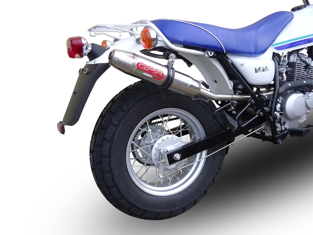 Escape compatible con Suzuki Rv 125 Van Van 2003-2017, Deeptone Inox, Escape legal, homologado, silenciador con db killer desmontable y tubo de conexión específico 