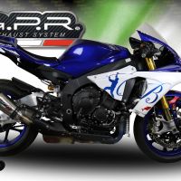 Escape compatible con Yamaha Yzf R1-R1-M 2015-2016, Gpe Ann. titanium, Escape legal, homologado, silenciador con db killer desmontable y tubo de conexión específico 