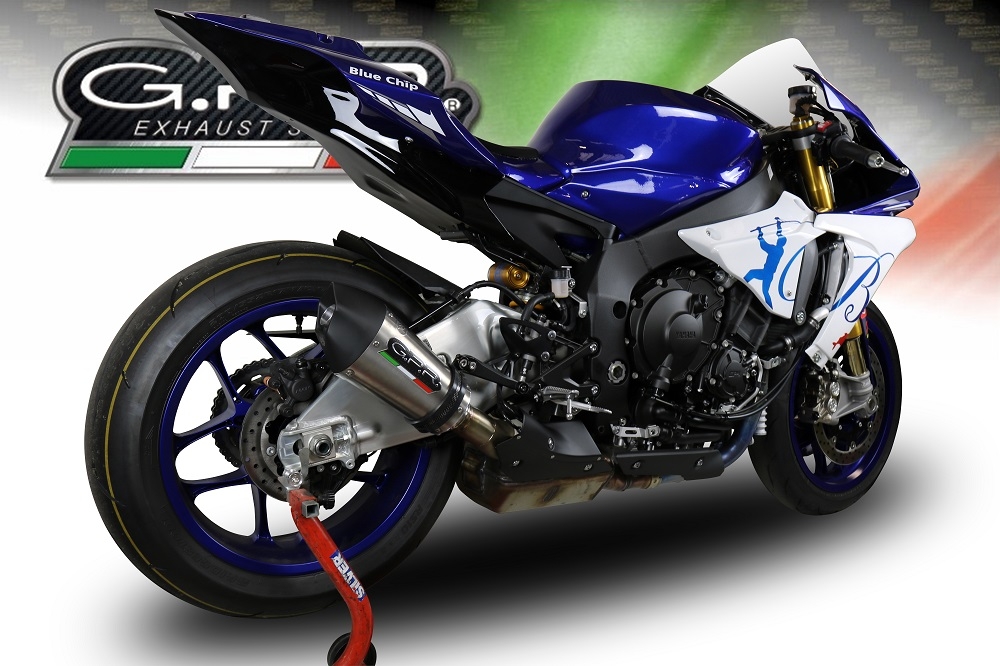 Escape compatible con Yamaha Yzf R1-R1-M 2015-2016, Gpe Ann. titanium, Escape legal, homologado, silenciador con db killer desmontable y tubo de conexión específico 