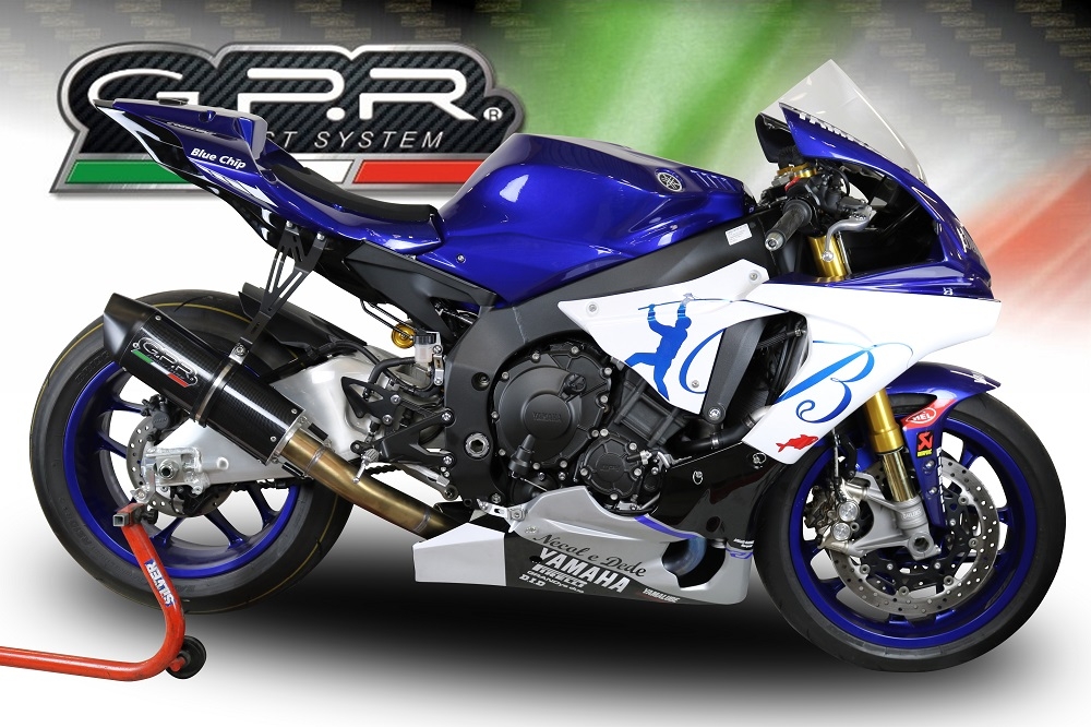 Escape compatible con Yamaha Yzf R1-R1-M 2015-2016, Furore Nero, Escape racing, semi-completo 