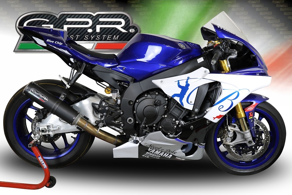 Escape compatible con Yamaha Yzf R1-R1-M 2017-2019, M3 Black Titanium, Escape racing, semi-completo 