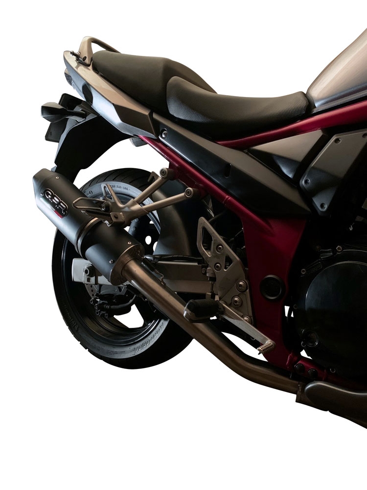 Escape compatible con Suzuki Gsx750F 1998-2004, Furore Nero, Escape legal, homologado, silenciador con db killer desmontable y tubo de conexión específico 