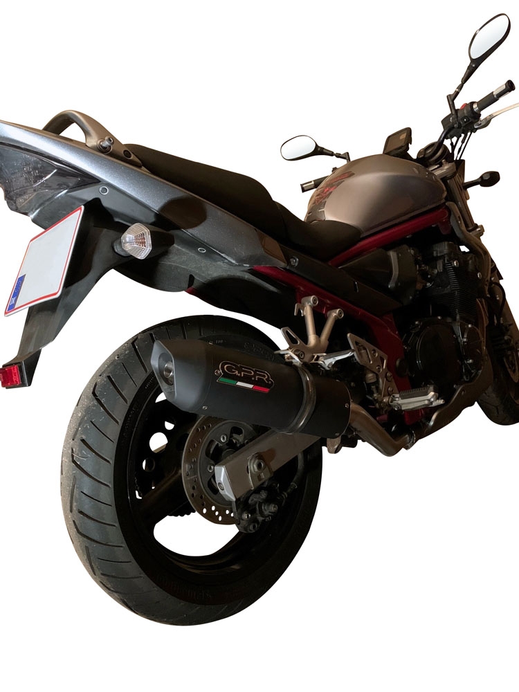 Escape compatible con Suzuki Gsx750F 1998-2004, Furore Nero, Escape legal, homologado, silenciador con db killer desmontable y tubo de conexión específico 