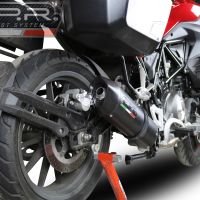 Escape compatible con Benelli Trk 502 2017-2020, Furore Evo4 Nero, Escape homologaedo, legal para mercados fuera de la UE, incluido tubo de enlace y db killer extraíble 