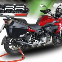 Escape compatible con Benelli Trk 502 2017-2020, Furore Evo4 Nero, Escape homologaedo, legal para mercados fuera de la UE, incluido tubo de enlace y db killer extraíble 