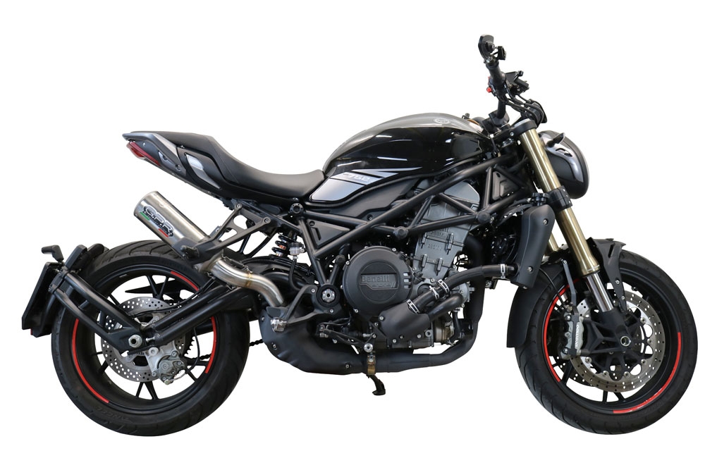 Escape compatible con Benelli 752 S 2022-2024, M3 Inox , Escape legal, homologado, silenciador con db killer desmontable y tubo de conexión específico 