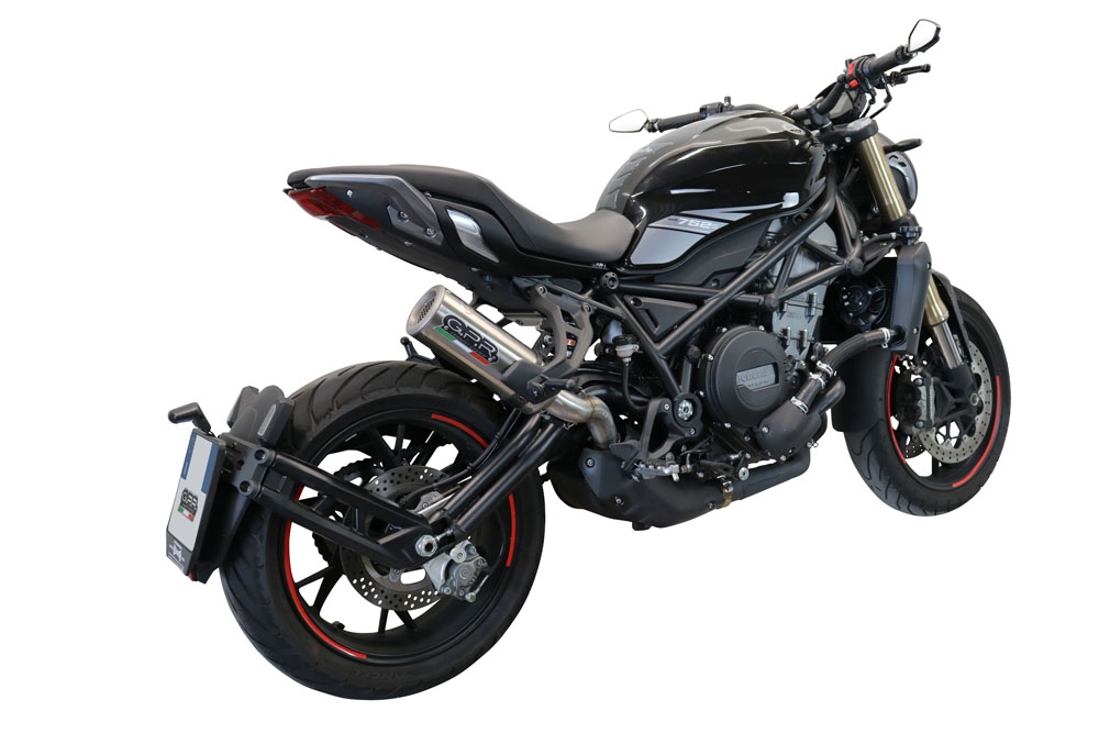 Escape compatible con Benelli 752 S 2022-2024, M3 Inox , Escape legal, homologado, silenciador con db killer desmontable y tubo de conexión específico 